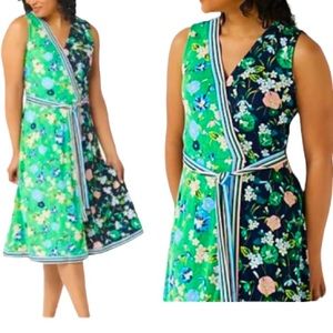 Dress tank fashion sundress boho midi green blue wrap dress y2k